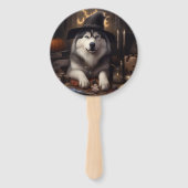 Alaskan Malamute Pumpkins Halloween Scary Handwaaier (Achterkant)