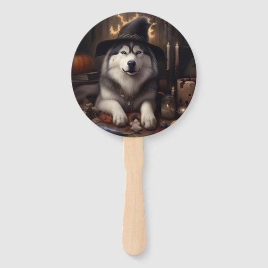 Alaskan Malamute Pumpkins Halloween Scary Handwaaier (Voorkant)