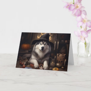 Alaskan Malamute Pumpkins Halloween Scary Kaart
