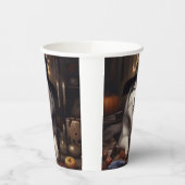 Alaskan Malamute Pumpkins Halloween Scary Papieren Bekers (Links)