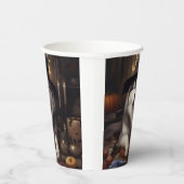 Alaskan Malamute Pumpkins Halloween Scary Papieren Bekers (Rechts)