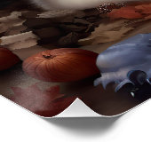 Alaskan Malamute Pumpkins Halloween Scary Perfect Poster (Hoek)