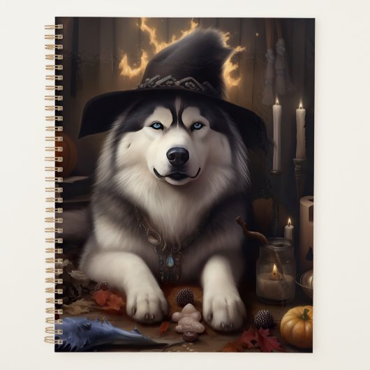 Alaskan Malamute Pumpkins Halloween Scary Planner (Voorkant)