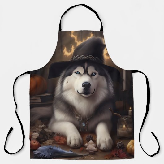 Alaskan Malamute Pumpkins Halloween Scary Schort (Voorkant)