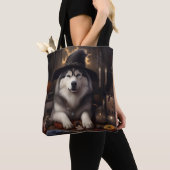 Alaskan Malamute Pumpkins Halloween Scary Tote Bag (Dichtbij)