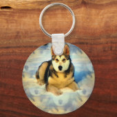 Alaskan Malamute Puppies Sleutelhanger (Voorkant)