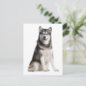 Alaskan Malamute Puppy Dog Briefkaart (Staand voorkant)