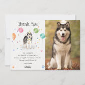 Alaskan Malamute Puppy Dog Verjaardag Dank je kaar Kaart (Voorkant)