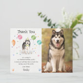 Alaskan Malamute Puppy Dog Verjaardag Dank je kaar Kaart (Staand voorkant)