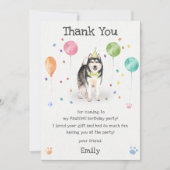 Alaskan Malamute Puppy Dog Verjaardag Dank je kaar Kaart (Voorkant)