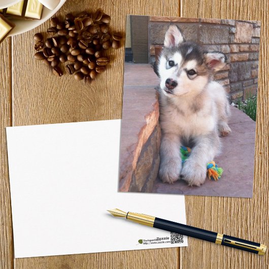 Alaskan Malamute Puppy Head-kantelfoto Briefkaart