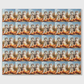 Alaskan Malamute Puppy Herfst Delight Pompoen Cadeaupapier (Vlak)