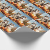 Alaskan Malamute Puppy Herfst Delight Pompoen Cadeaupapier (Hoek)