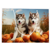 Alaskan Malamute Puppy Herfst Delight Pompoen Groot Cadeauzakje (Achterkant)