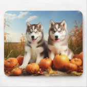 Alaskan Malamute Puppy Herfst Delight Pompoen Muismat (Voorkant)