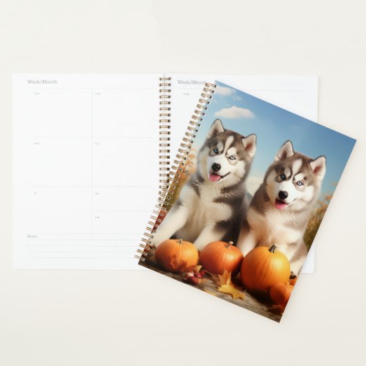 Alaskan Malamute Puppy Herfst Delight Pompoen Planner (Display)