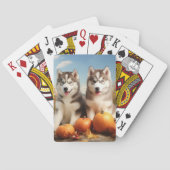 Alaskan Malamute Puppy Herfst Delight Pompoen Pokerkaarten (Achterkant)
