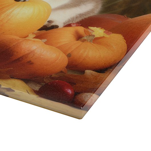 Alaskan Malamute Puppy Herfst Delight Pompoen Snijplank (Hoek)