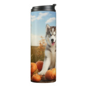 Alaskan Malamute Puppy Herfst Delight Pompoen Thermosbeker (Gedraaid links)
