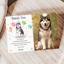 Alaskan Malamute Puppy Hond Verjaardag Dank U Kaar