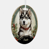 Alaskan Malamute Puppy's Eerste Kerst Ornament (Voorkant Rechts)