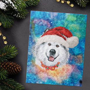 Alaskan Malamute Ras Hond Kerstpatroon Legpuzzel