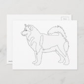 Alaskan Malamute Ready to Color and Customize Briefkaart (Voorkant / Achterkant)