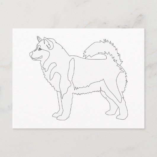 Alaskan Malamute Ready to Color and Customize Briefkaart (Voorkant)
