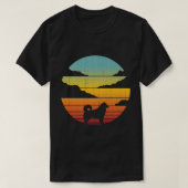 Alaskan Malamute Retro  60-70-s Sunset Dog T-shirt (Design voorkant)