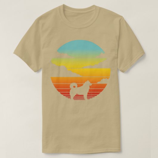 Alaskan Malamute Retro Zonnetijd 60-70 voor T-shirt (Design voorkant)
