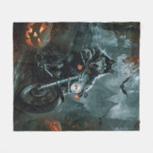 Alaskan Malamute Riding Motorcycle Halloween Eng Fleece Deken (Voorkant (Horizontaal))