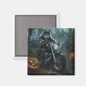 Alaskan Malamute Riding Motorcycle Halloween Eng Magneet