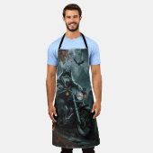 Alaskan Malamute Riding Motorcycle Halloween Eng Schort (Gedragen)