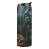 Alaskan Malamute Riding Motorcycle Halloween Eng Thermosbeker (Gedraaid links)