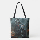 Alaskan Malamute Riding Motorcycle Halloween Eng Tote Bag (Achterkant)