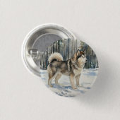 Alaskan Malamute Ronde Button 3,2 Cm (Voorkant /achterkant)