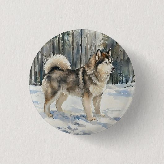 Alaskan Malamute Ronde Button 3,2 Cm (Voorkant)