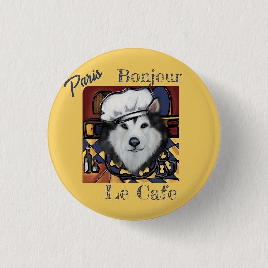 Alaskan Malamute Ronde Button 3,2 Cm (Voorkant)