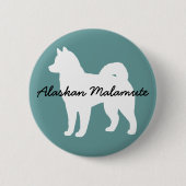 Alaskan Malamute Ronde Button 5,7 Cm (Voorkant)
