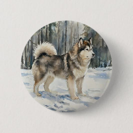 Alaskan Malamute Ronde Button 5,7 Cm