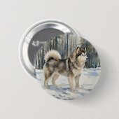 Alaskan Malamute Ronde Button 5,7 Cm (Voorkant /achterkant)