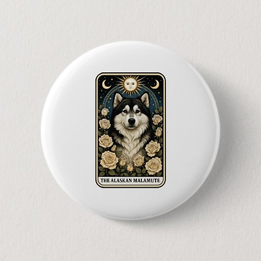 Alaskan Malamute Ronde Button 5,7 Cm (Voorkant)