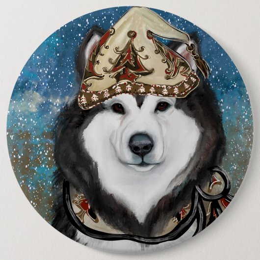 Alaskan Malamute                Ronde Button 6,0 Cm (Voorkant)