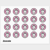Alaskan Malamute Ronde Sticker (Vel)