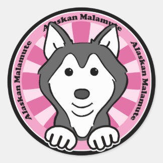 Alaskan Malamute Ronde Sticker