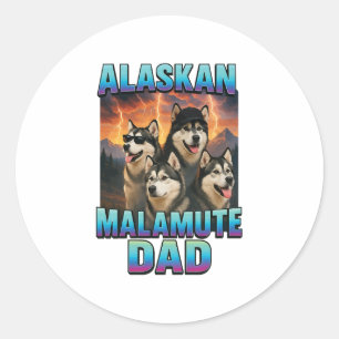 Alaskan Malamute Ronde Sticker