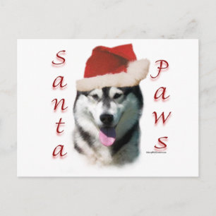 Alaskan Malamute Santa Paws Feestdagenkaart