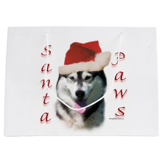 Alaskan Malamute Santa Paws Groot Cadeauzakje (Voorkant)