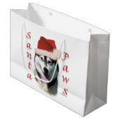 Alaskan Malamute Santa Paws Groot Cadeauzakje (Voorkant Gekanteld)