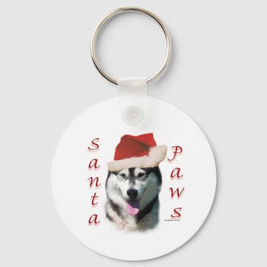 Alaskan Malamute Santa Paws Sleutelhanger (Voorkant)
